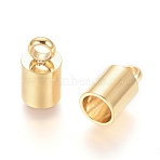 202 Stainless Steel Cord Ends, Golden, 9x5mm, Hole: 2mm, Inner Diameter: 4mm(STAS-P091-07G)