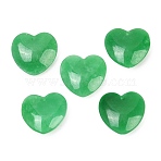 Natural Myanmar Jade Dyed Pendants, Heart Charms, Green, 19~19.5x19~20x6mm, Hole: 0.9mm(G-D364-04)