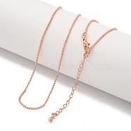 Brass Ball Chain Necklaces for Women, Rose Gold, 17.72 inch(450mm)(NJEW-G084-13RG)