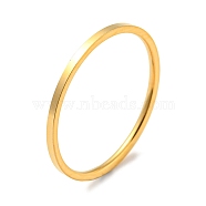 Ion Plating(IP) 304 Stainless Steel Simple Plain Band Finger Ring for Women Men, Real 18K Gold Plated, Size 8, Inner Diameter: 18mm, 1mm(RJEW-F152-05G-C)