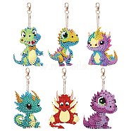 Dragon DIY Diamond Painting Pendant Decoration Kits, Including Acrylic Board, Pendant Decoration Clasp, Bead Chain, Rhinestones Bag, Diamond Sticky Pen, Tray Plate and Glue Clay, Mixed Color, 70x50mm(PW-WG91092-01)