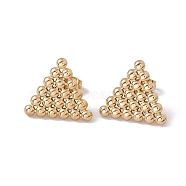 Ion Plating(IP) 304 Stainless Steel Triangle Stud Earrings for Women, Golden, 16x18mm, Pin: 0.6mm(EJEW-E199-18G)