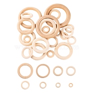 75Pcs 8 Style Unfinished Wood Linking Rings, Original Color Wooden Ring, Ring, PapayaWhip, 75pcs/bag(WOOD-LS0001-26)