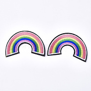 Computerized Embroidery Cloth Iron On Patches, Costume Accessories, Appliques, Rainbow, Colorful, 37.5x65.5x1.5mm(FIND-T030-067)