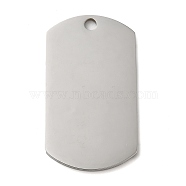 304 Stainless Steel Pendants, Stamping Blank Tag, Rectangle Charm, Stainless Steel Color, 39x22x1.5mm, Hole: 3mm(STAS-K270-26P)