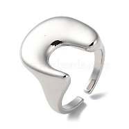 Rack Plating Brass Arch Open Cuff Rings, Cadmium Free & Lead Free, Platinum, Inner Diameter: 17.4mm(RJEW-K249-04P)