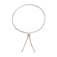 304 Stainless Steel Box Chains Slider Bracelet Making, Bolo Bracelet, with 304 Stainless Steel Jump Rings and 202 Stainless Steel Beads, Golden & Stainless Steel Color, 12 inch(30.5cm), 0.2cm(AJEW-JB01112-02)