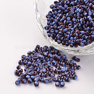 12/0 Opaque Colours Seep Glass Beads, Round Seed Beads, Cornflower Blue, 1.5~2x2mm, Hole: 0.5mm, about 22500pcs/450g(SEED-M008-C07)