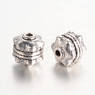 Tibetan Style Alloy Beads, Cadmium Free & Nickel Free & Lead Free, Round, Antique Silver, 10x10mm, Hole: 2mm.(X-LF0749Y-NF)