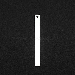 201 Stainless Steel Pendants, Laser Cut, Bar/Rectangle, Stainless Steel Color, 40x4x1mm, Hole: 1.6mm(STAS-N090-LA048)