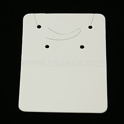 Paper Display Cards, Used for Necklaces, Bracelets, Pendants and Earrings, White, 55x40mm(X-NDIS-D004-2)