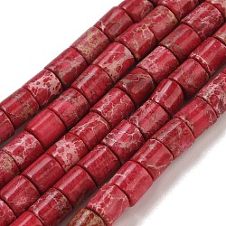 Natural Imperial Jasper Beads Strands, Dyed, Column, Dark Red, 4~4.5x4mm, Hole: 0.5mm, about 85~88pcs/strand, 15.2''(38.5cm)(G-P460-06H)