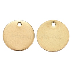 Ion Plating(IP) 304 Stainless Steel Charms, Stamping Blank Tag Pendant, Flat Round, Golden, 12x1mm, Hole: 1.4mm(STAS-K112-01G)