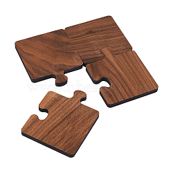 Black Walnut Wood Cup Mats, Creative Puzzle Piece Coaster, Camel, 100x80x8mm(AJEW-WH0347-06)