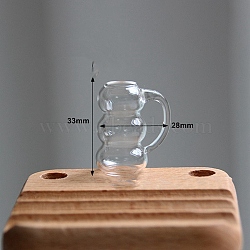 Glass Cups Miniature Ornaments, Micro Landscape Garden Dollhouse Accessories, Pretending Prop Decorations, Clear, 28x33mm(MIMO-PW0001-149A)