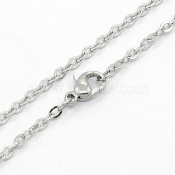 Unisex Casual Style 304 Stainless Steel Cable Chain Necklaces, with Lobster Claw Clasps, Stainless Steel Color, 23.7 inch(60.2cm)(STAS-O037-45P)