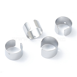 304 Stainless Steel Ear Cuff Findings, with Hole, Stainless Steel Color, 10x6mm, Hole: 0.9mm(STAS-H152-01P)