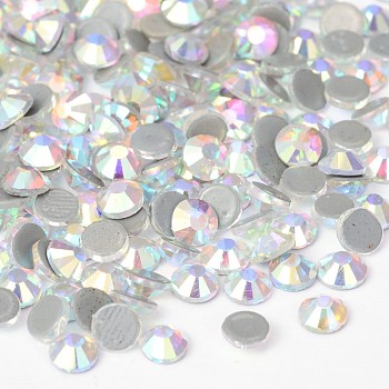Glass Hotfix Rhinestone, Grade AA, Flat Back & Faceted, Half Round, Crystal AB, SS20, 4.6~4.8mm, about 1440pcs/bag