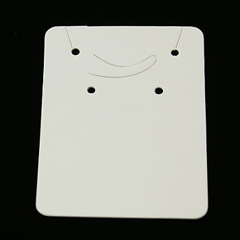 Paper Display Cards, Used for Necklaces, Bracelets, Pendants and Earrings, White, 55x40mm