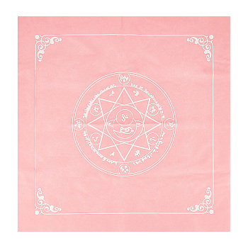 Velvet Tarot Tablecloth for Divination, Tarot Card Pad, Pendulum Tablecloth, Square with Star/Fox Pattern, Star Pattern, 495x490x0.5mm
