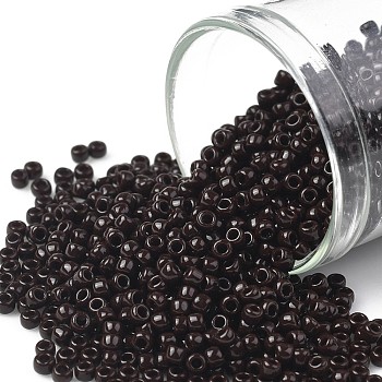 TOHO Round Seed Beads, Japanese Seed Beads, (46D) Opaque Deep Chocolate Brown, 11/0, 2.2mm, Hole: 0.8mm, about 5555pcs/50g