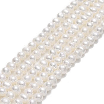 Natural Cultured Freshwater Pearl Beads Strands, Potato, Beige, 3~4x4~5x4~4.5mm, Hole: 0.5mm, about 93~94pcs/strand, 14.57~14.65(37~37.2cm)