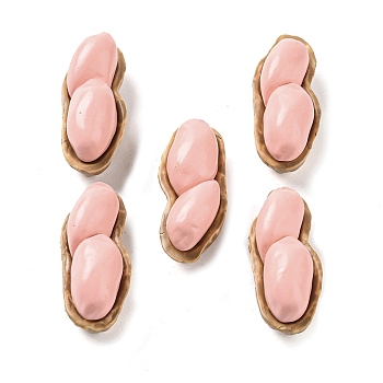 Opaque Resin Decoden Cabochons, Imitation Nut, Peanuts, Pink, 29x12x12mm