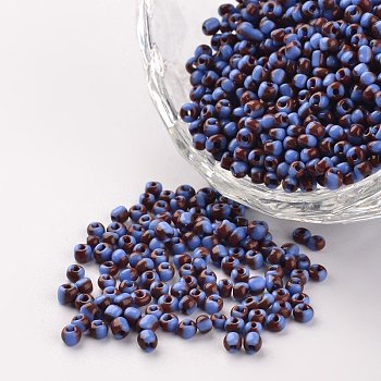 12/0 Opaque Colours Seep Glass Beads, Round Seed Beads, Cornflower Blue, 1.5~2x2mm, Hole: 0.5mm, about 22500pcs/450g