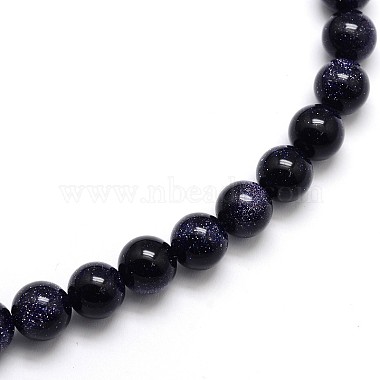 6mm Round Blue Goldstone Beads