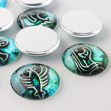 Constellation/Zodiac Sign Printed Glass Cabochons(X-GGLA-A002-25mm-EE)-3