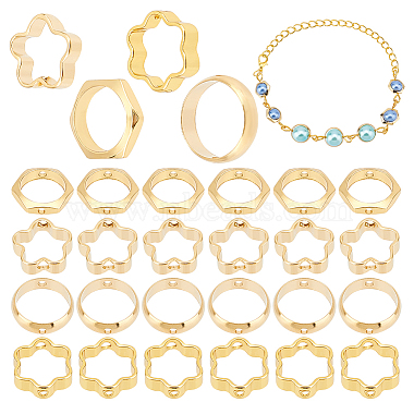Real 24K Gold Plated Mixed Shapes Brass Bead Frame