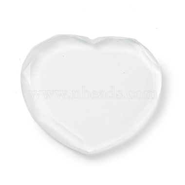 Clear Heart Glass Cabochons