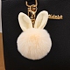 Easter Rabbit Faux Fluffy Ball Pendant Keychains(PW-WG95913-08)-1