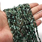 Natural Emerald Beads Strands, Nuggets, 5~9x4~6x3~4.5mm, Hole: 0.7mm, about 75~89pcs/strand, 15.35''(39cm)~15.94''(40.5cm)(X-G-I389-A41)