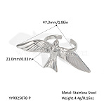 Stainless Steel Bird Cuff Rings for Women, Stainless Steel Color, 21x47.3mm(LZ3241-3)