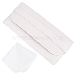 1Pc Portable PU Leather Eyeglass Cases, Sunglasses Bag, with 1Pc Suede Fiber Glasses Cleaning Cloth, Rectangle, White, 170x80x25mm(AJEW-CN0005-21A)