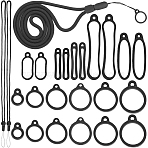 DIY Electronic Stylus & Lighter Silicone Holder Neck Lanyard Making Kit, Black, 16~460x12~5.5x6~9mm, Hole: 2.5~4mm, Inner Diameter: 8~55mm(FIND-CP0002-40)