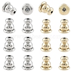 20Pcs 2 Colors Brass Ear Nuts, Bullet, Bullet Ear Nuts, Mixed Color, 6x5mm, Hole: 0.8mm, 10pcs/color(KK-YW0004-63)