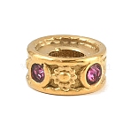 304 Stainless Steel Rhinestone Beads, Golden, Flat Round, 7x3.5mm, Hole: 3mm(RB-CBA362B-01E)