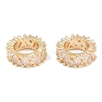 Brass Micro Pave Clear Cubic Zirconia European Beads, Rondelle Large Hole Spacer Beads, Rack Plating, Long-Lasting Plated, Lead Free & Cadmium Free, Light Gold, 11.5x4mm, Hole: 7mm(KK-C142-03LG)