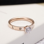 201 Stainless Steel Rhinestone Finger Rings for Women, Rose Gold, US Size 8(18.1mm)(FS-WGA8964-03)