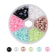 1 Box Half Round Domed ABS Plastic Imitation Pearl Cabochons, Mixed Color, 5x2.5mm(SACR-X0001-B)