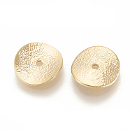 Brass Spacer Beads, Flat Round, Nickel Free, Golden, 11x11x1mm, Hole: 1mm(X-KK-N186-45G)