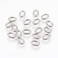 304 Stainless Steel Jump Rings Jewelry Findings, Closed but unsolder, Oval, Stainless Steel Color, 18 Gauge, 6x4x1mm, Hole: 2x4mm(X-STAS-L215-11P)