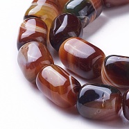 Natural Dyed Agate Beads Strands, Cuboid, Sienna, 14~18x10~11x10~11mm, Hole: 1.5mm, about 25pcs/strand, 15.1 inch(38.5cm)(G-G775-B-07)