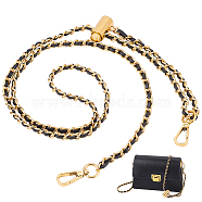 Adjustable Imitation Leather Bag Straps, with Alloy and Iron Findings, Golden, 68.5~126cm(DIY-WH0304-725)