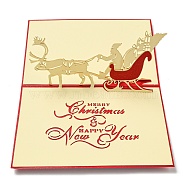 3D Pop Up Paper Greeting Card, with Envelope, Christmas Day Invitation Card, Deer, 200x150x70mm(AJEW-P124-A03)