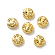 Multi-Petal Brass Bead Cap, Lead Free & Cadmium Free, Column, Real 24K Gold Plated, 6x3mm, Hole: 0.7mm(KK-O143-39G)