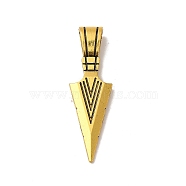 Tibetan Style Alloy Pendant, Cadmium Free & Lead Free, Triangle, Antique Golden, 50x15.5x3mm, Hole: 8.5x5mm(FIND-A038-22AG)