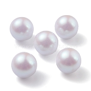 POM Plastic Beads, Imitation Pearl, Center Drilled, Round, Light Steel Blue, 9.5~10mm, Hole: 1.2mm(KY-C012-01C-02)